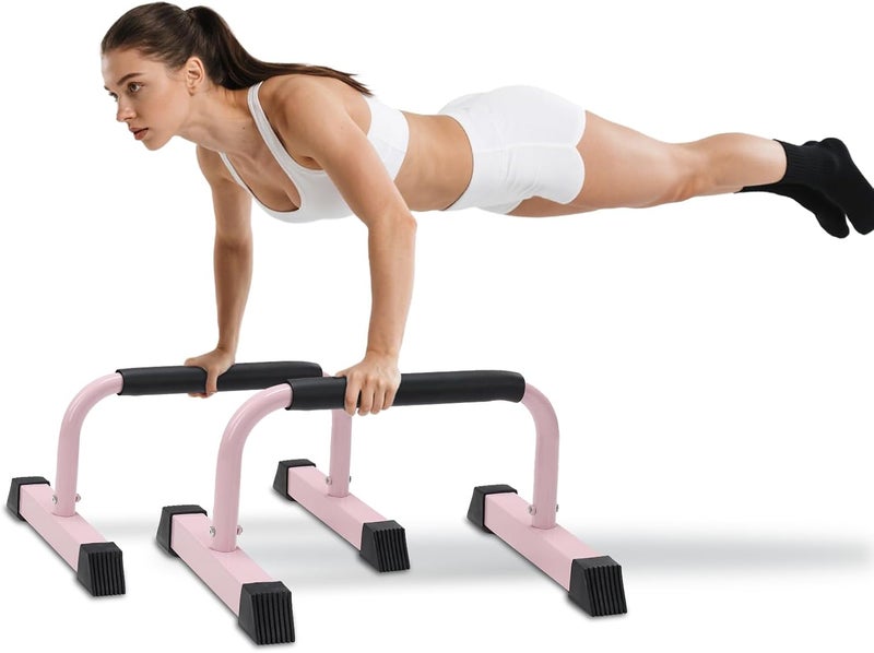 ETICSIPA Push Up Bars: Sweat-resistant Parallettes Bar for Handstands L-sit & Dip, No Wobbling Strength Training Pushup Stands for Women Men Workout Core Exercise at Home Floor Gym - Image 1